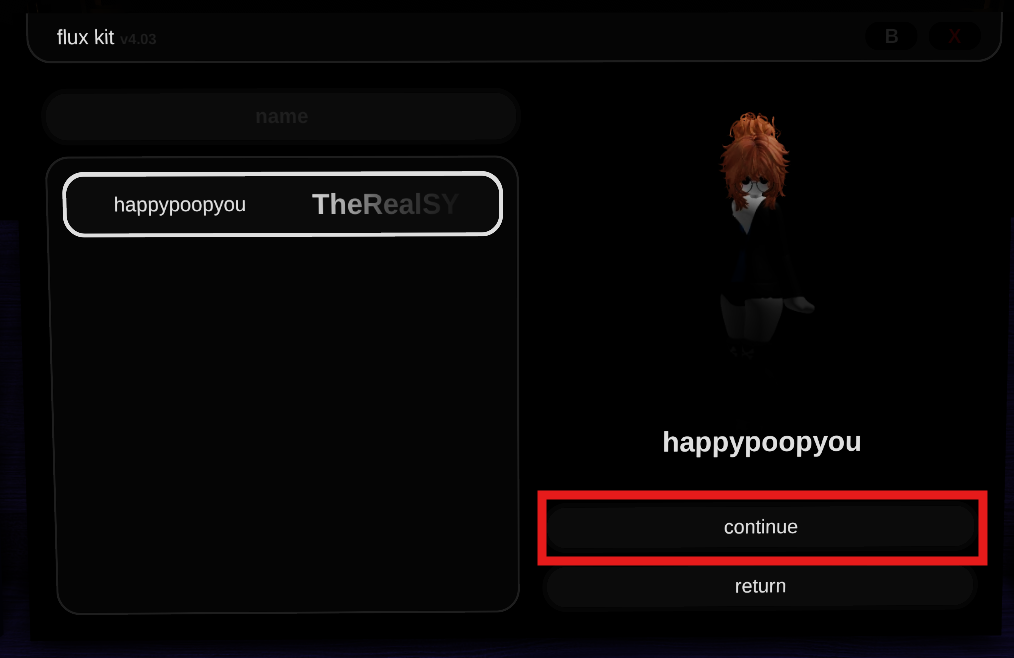 Spotlight Username - Continue